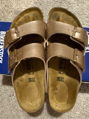 Birkenstock Arizona Slide Sandal 38N Copper 7-7.5 Narrow Women’s Sandal